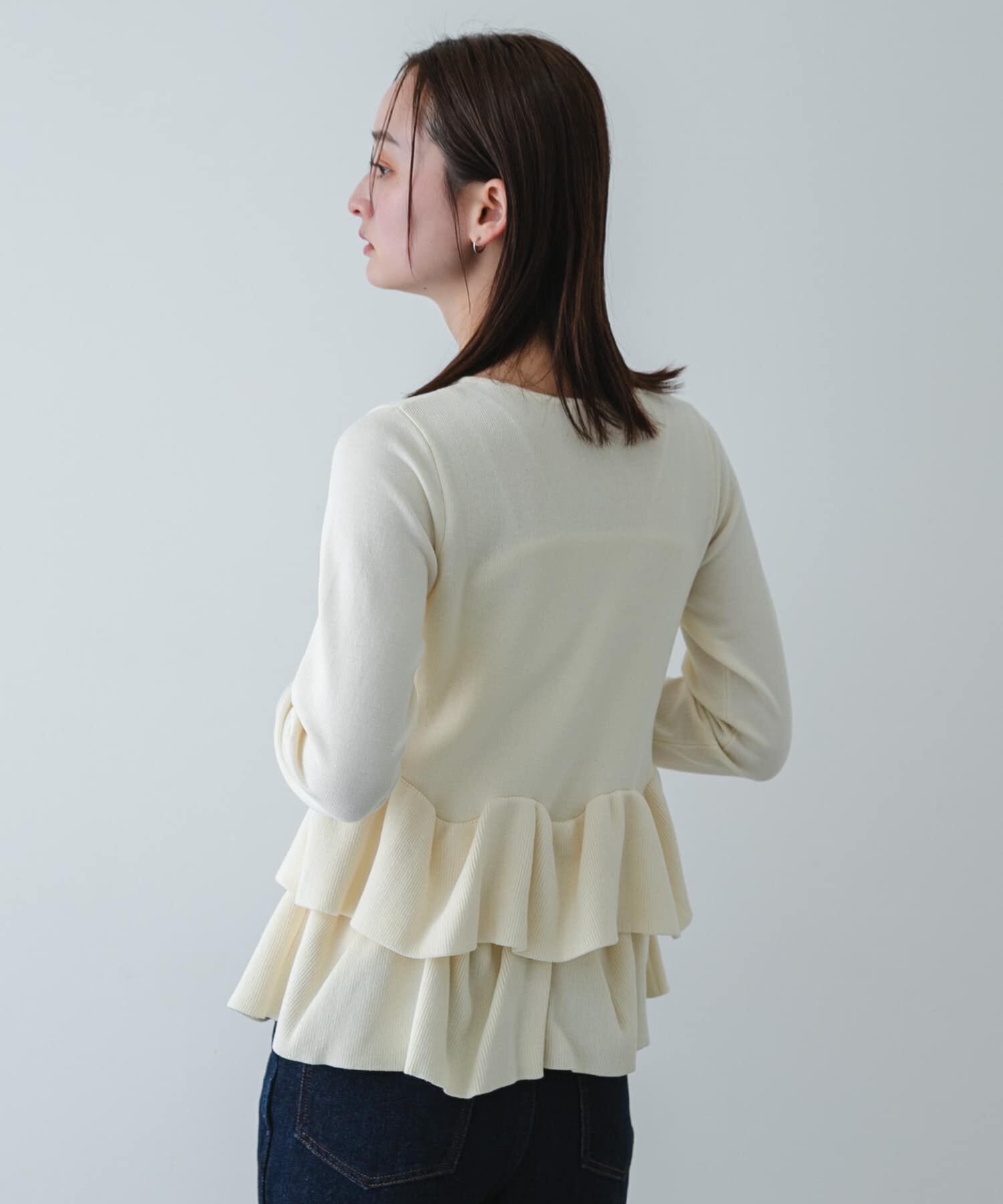 SENSE OF PLACE by URBAN RESEARCH「『洗濯可』ウェーブペプラムニットカーディガン」|カーディガン|