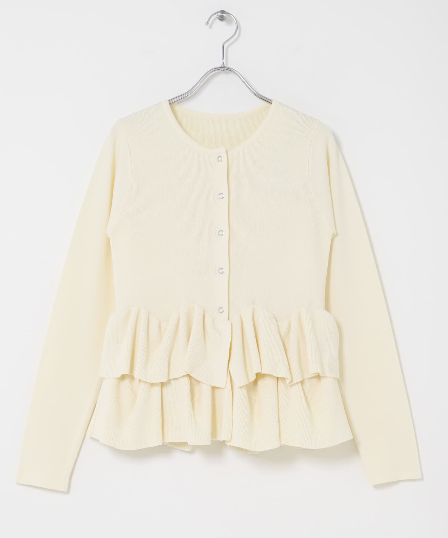 SENSE OF PLACE by URBAN RESEARCH「『洗濯可』ウェーブペプラムニットカーディガン」|カーディガン|