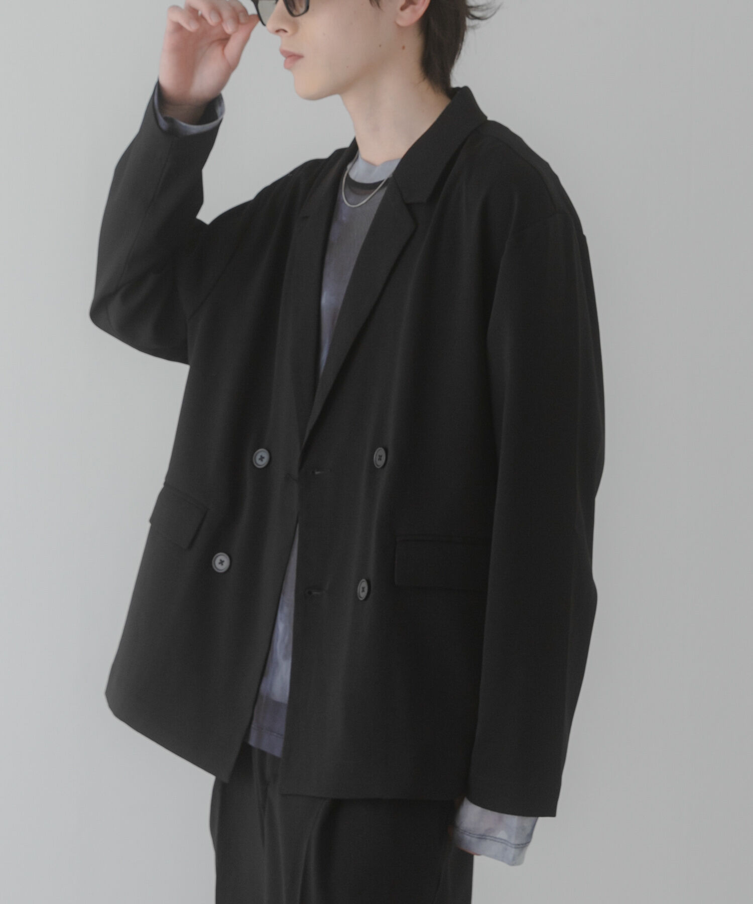 SENSE OF PLACE by URBAN RESEARCH「『イージーケア/速乾』リネンライクダブルテーラードジャケット」|その他|ブラック