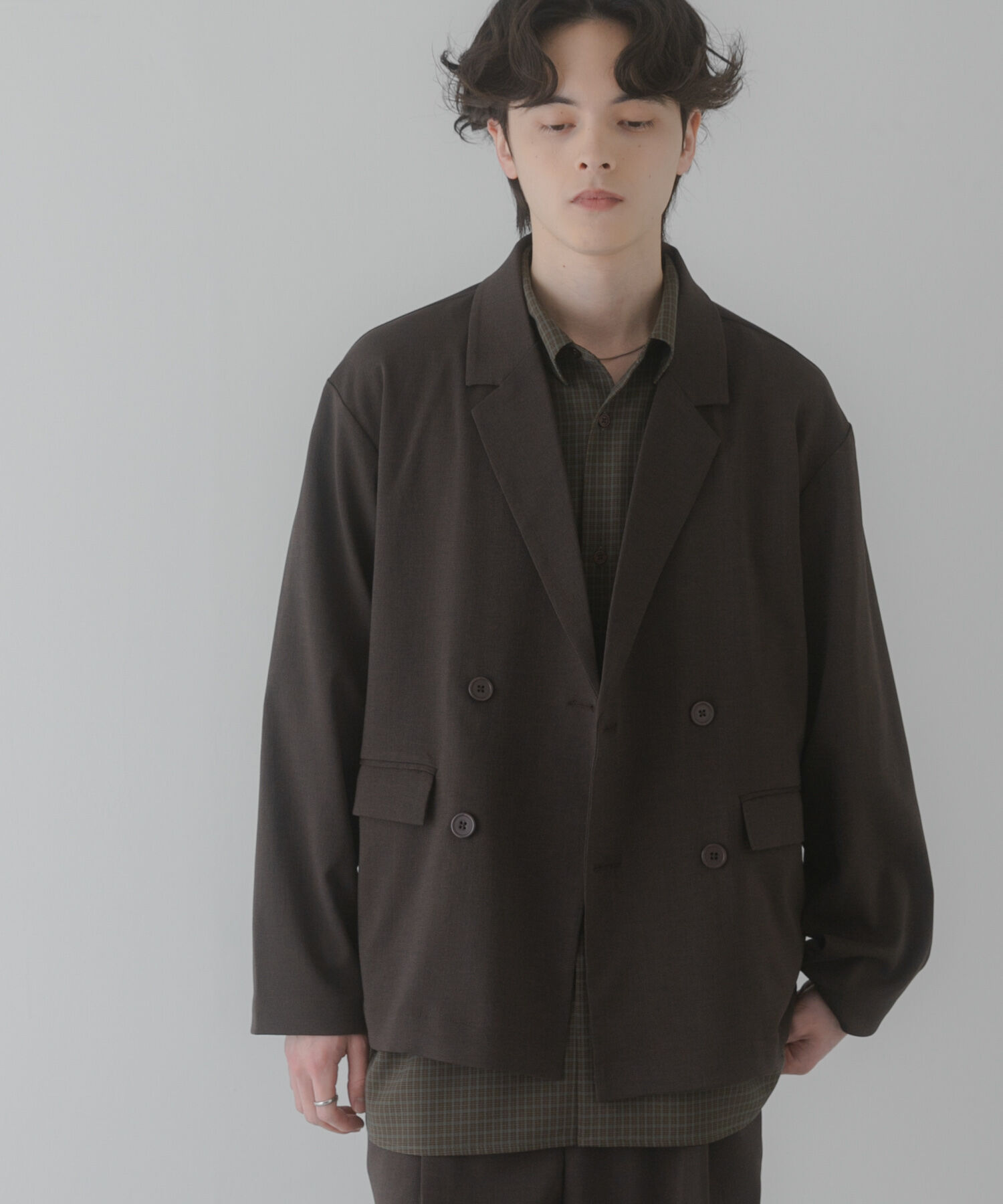 SENSE OF PLACE by URBAN RESEARCH「『イージーケア/速乾』リネンライクダブルテーラードジャケット」|その他|チャコールグレー