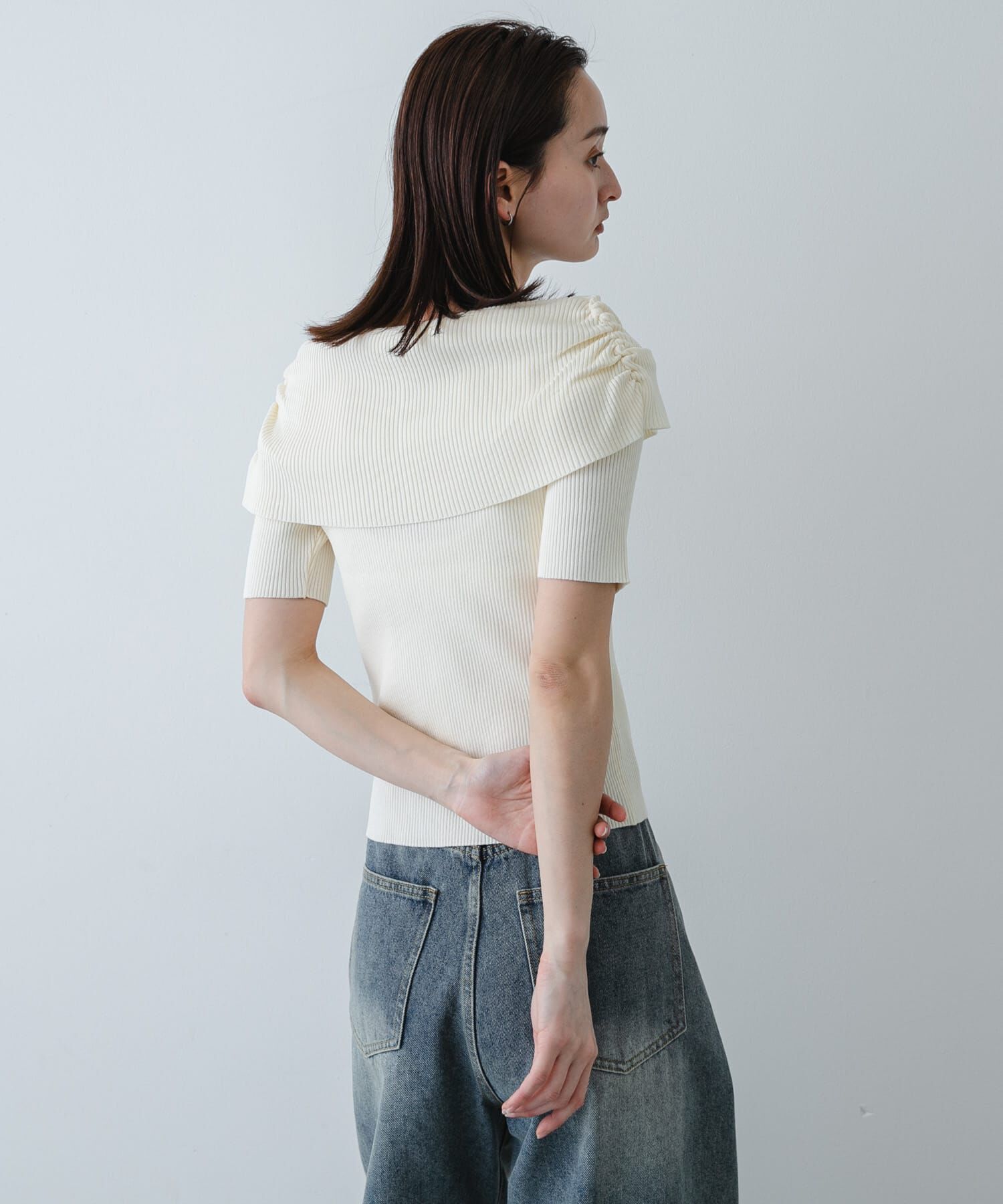 SENSE OF PLACE by URBAN RESEARCH「『洗濯可』オフショルリブセーター(半袖)」|ニット・セーター|