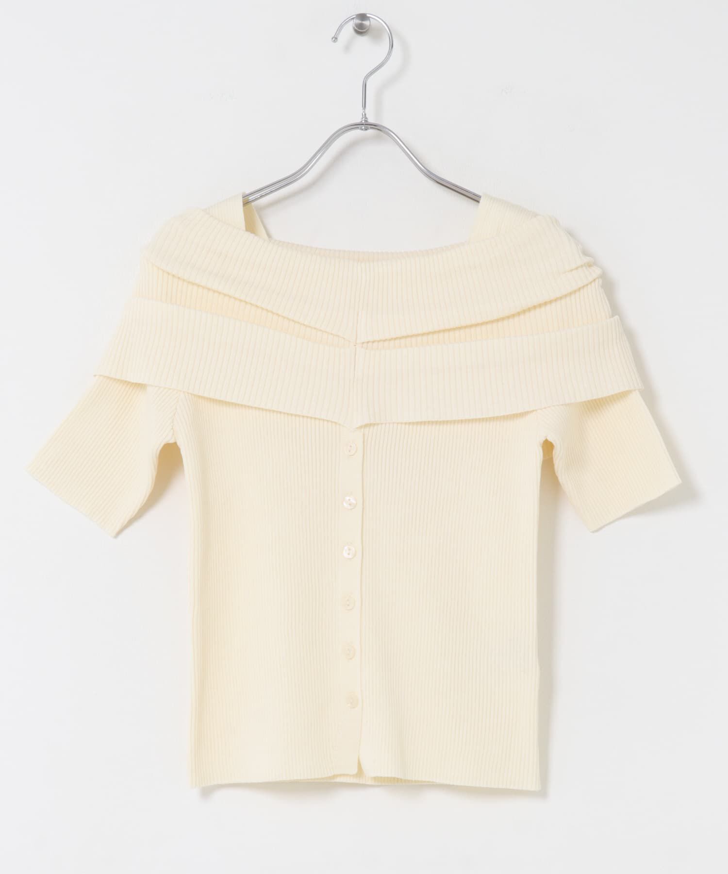 SENSE OF PLACE by URBAN RESEARCH「『洗濯可』オフショルリブセーター(半袖)」|ニット・セーター|