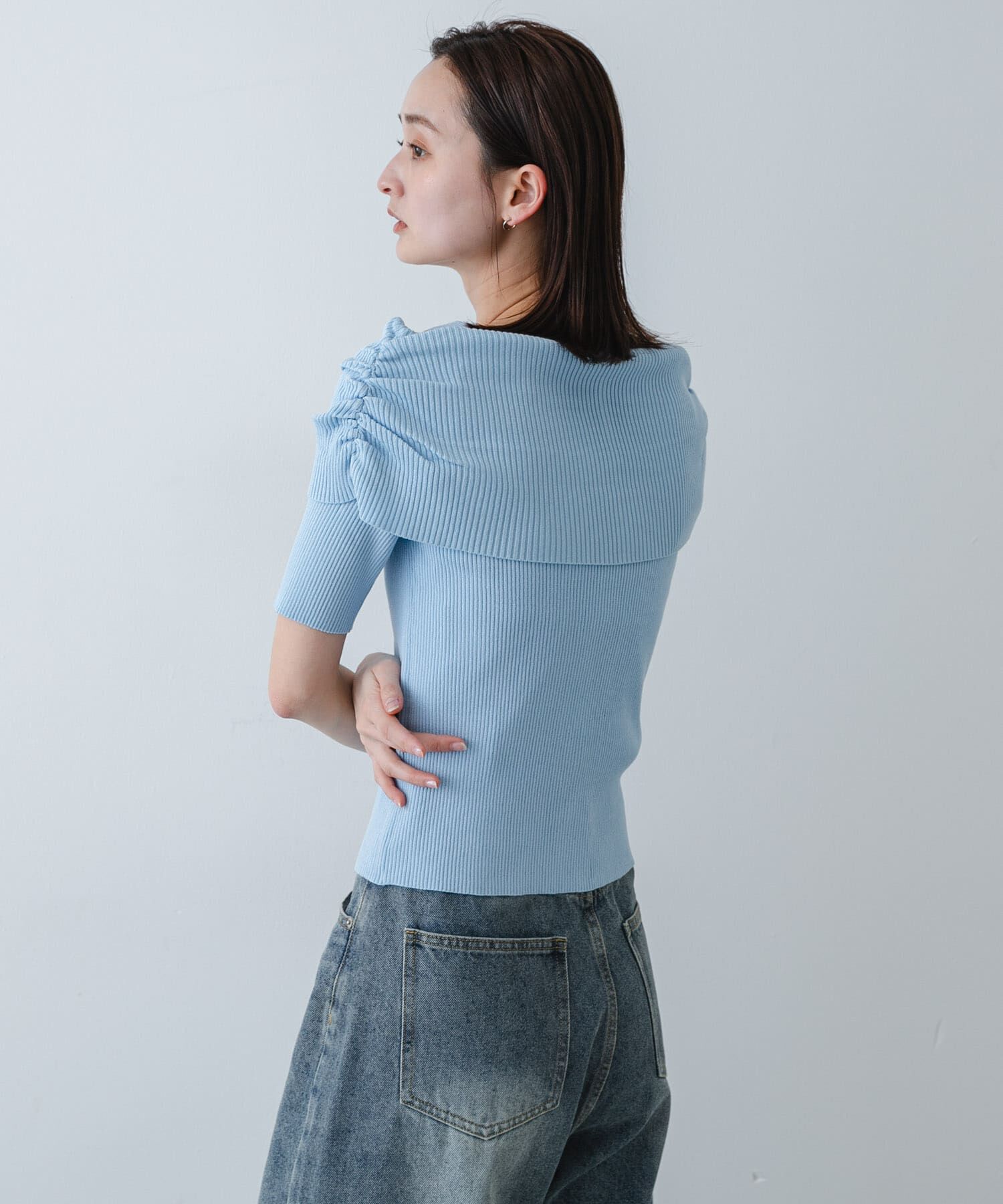 SENSE OF PLACE by URBAN RESEARCH「『洗濯可』オフショルリブセーター(半袖)」|ニット・セーター|