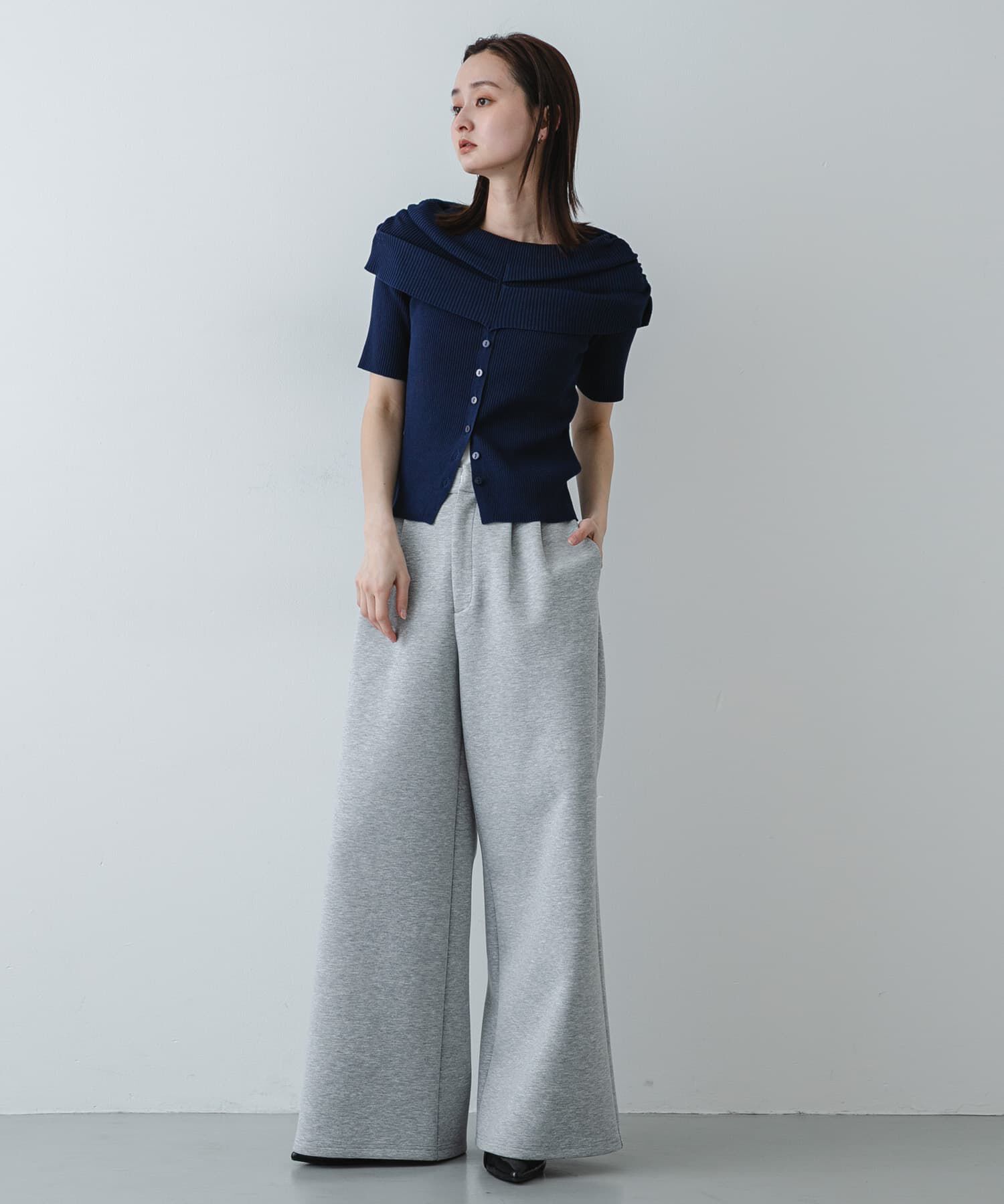 SENSE OF PLACE by URBAN RESEARCH「『洗濯可』オフショルリブセーター(半袖)」|ニット・セーター|