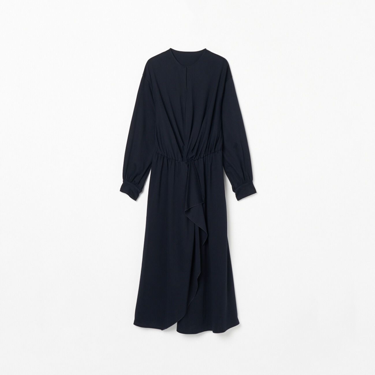 HELIOPOLE「HELIOPOLE DOUBLE JERSEY RUFFLE DRESS」|ワンピース|ネイビー