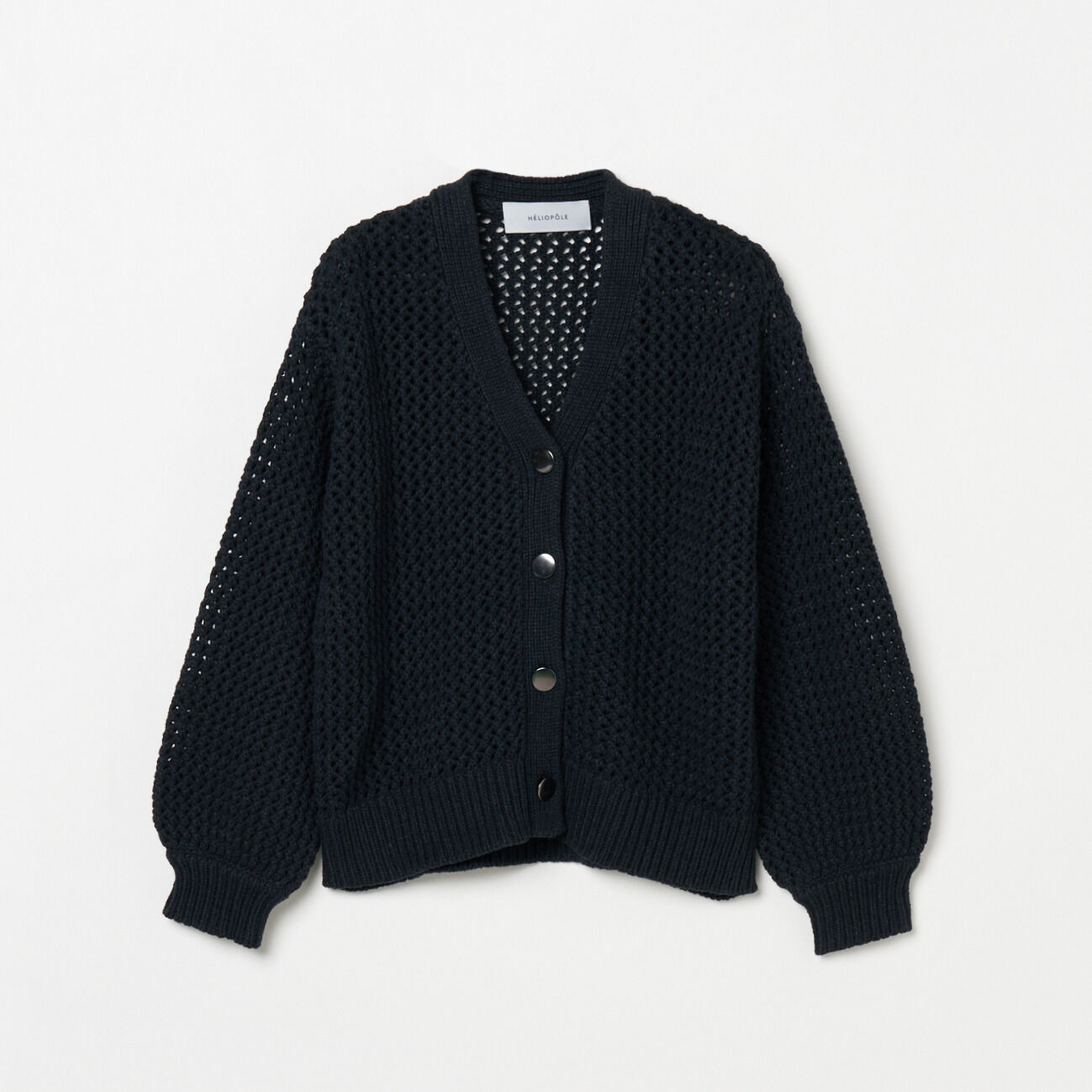HELIOPOLE「HELIOPOLE MESH KNIT CARDIGAN」|ニット・セーター|ブラック