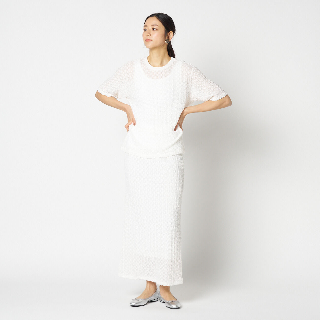 HELIOPOLE「HELIOPOLE STRETCH LACE TIGHT SKIRT」|スカート|