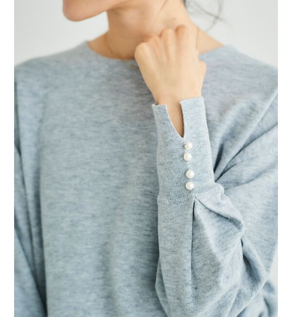 le.coeur blanc「パールスリーブニットプルオーバー」|ニット・セーター|