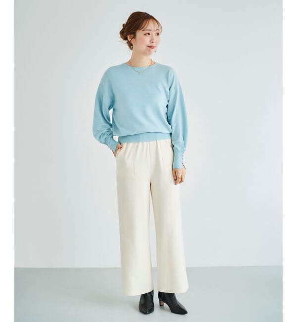 le.coeur blanc「パールスリーブニットプルオーバー」|ニット・セーター|