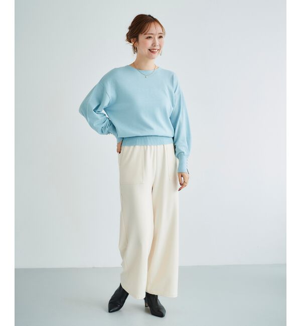 le.coeur blanc「パールスリーブニットプルオーバー」|ニット・セーター|