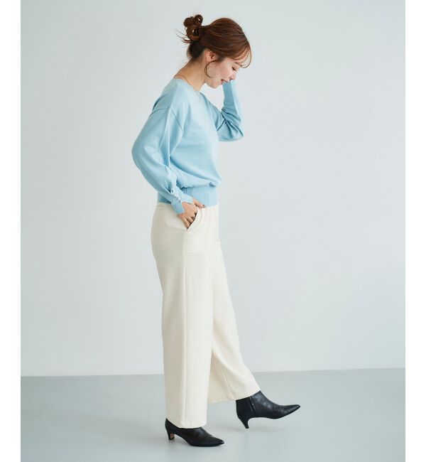 le.coeur blanc「パールスリーブニットプルオーバー」|ニット・セーター|