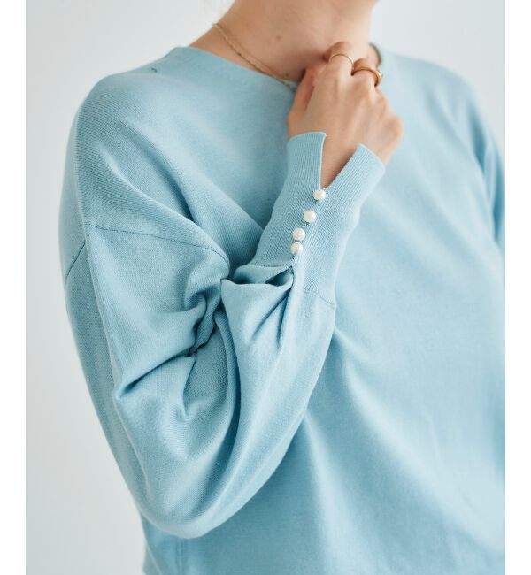 le.coeur blanc「パールスリーブニットプルオーバー」|ニット・セーター|