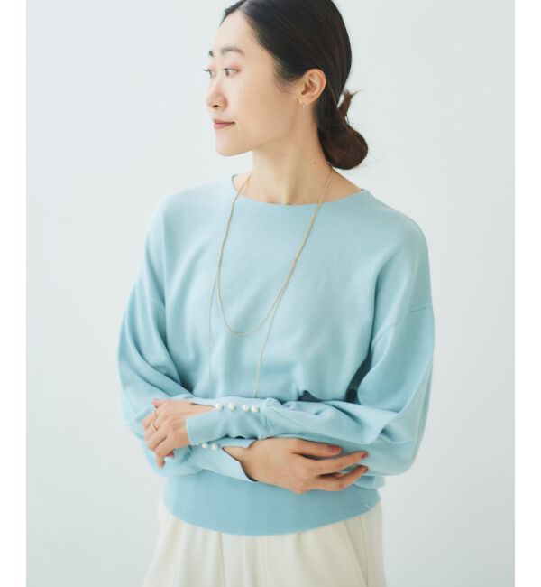 le.coeur blanc「パールスリーブニットプルオーバー」|ニット・セーター|