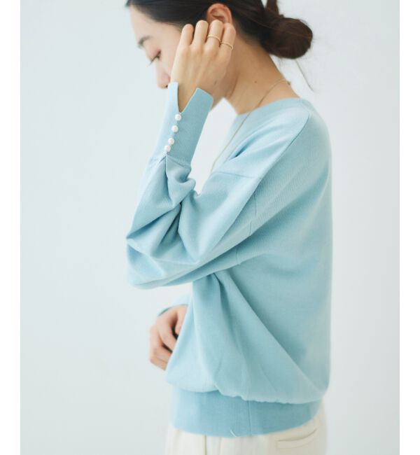 le.coeur blanc「パールスリーブニットプルオーバー」|ニット・セーター|