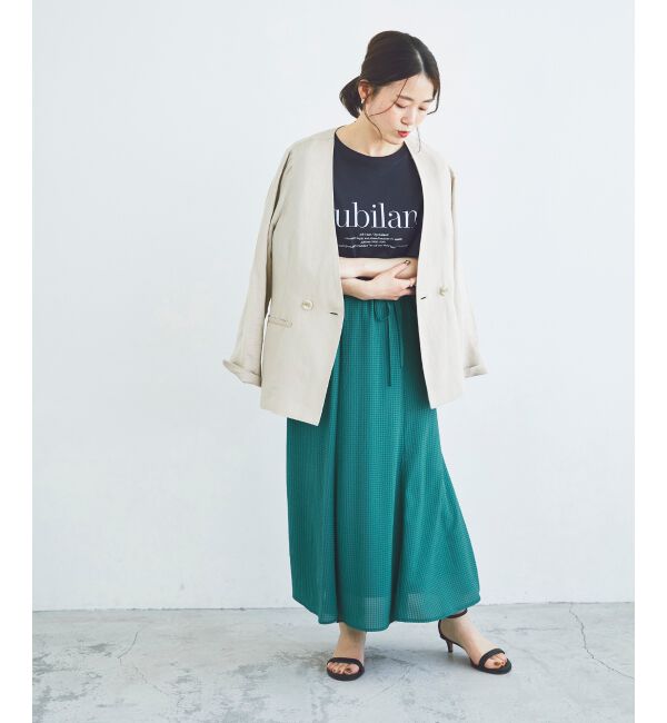 le.coeur blanc「シアーギンガムマーメイドスカート」|スカート|