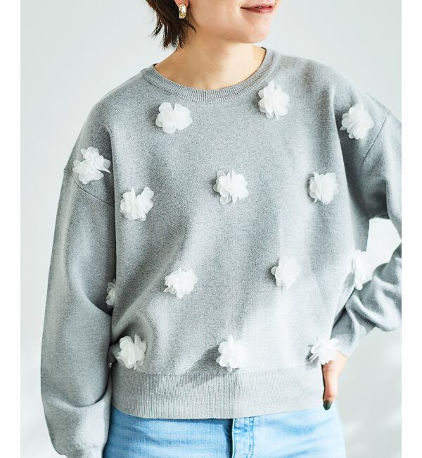 le.coeur blanc「《手洗い可能》TORRAZZO DONNA別注フラワーモチーフニット」|ニット・セーター|