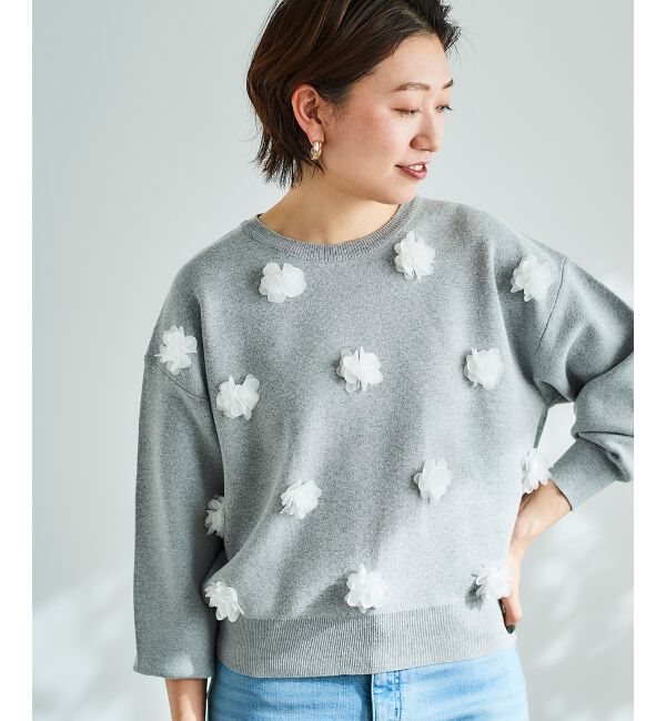 le.coeur blanc「《手洗い可能》TORRAZZO DONNA別注フラワーモチーフニット」|ニット・セーター|