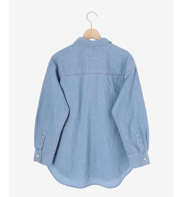  「《軽いシャツ素材》パールボタンデニムシャツ」|シャツ・ブラウス|