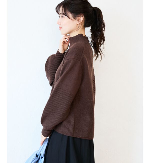  「片畦キリカエバックデザインニット」|ニット・セーター|