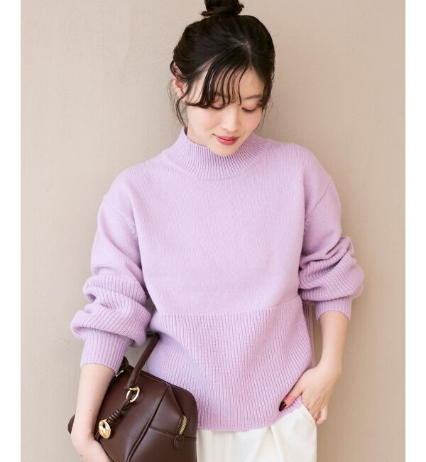  「片畦キリカエバックデザインニット」|ニット・セーター|ラベンダー