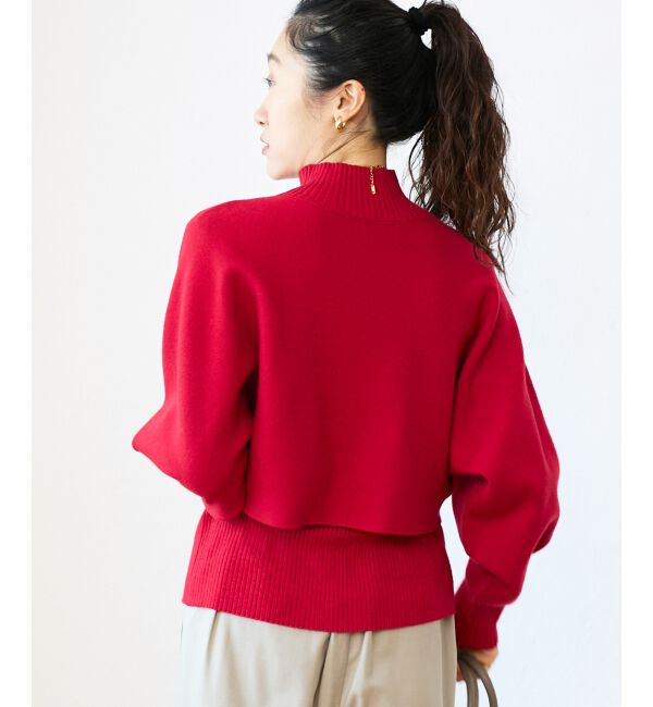  「《手洗い可能》3WAYハイネックレイヤードニット」|ニット・セーター|