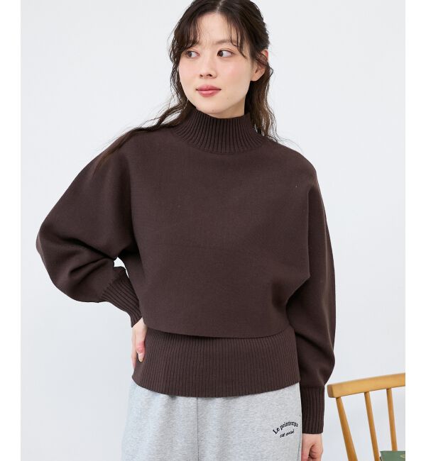  「《手洗い可能》3WAYハイネックレイヤードニット」|ニット・セーター|