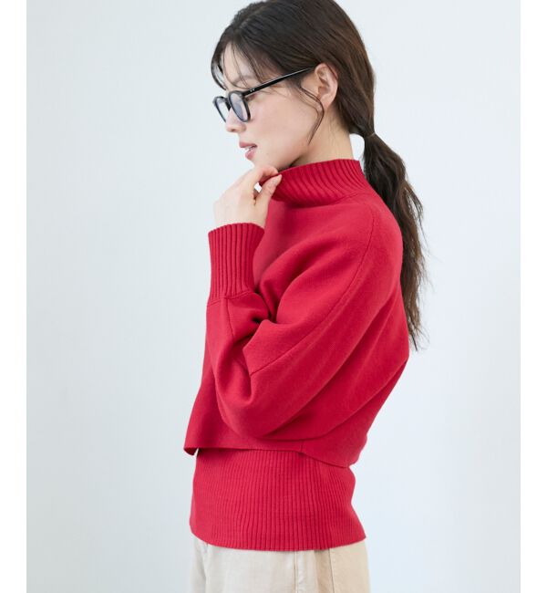  「《手洗い可能》3WAYハイネックレイヤードニット」|ニット・セーター|