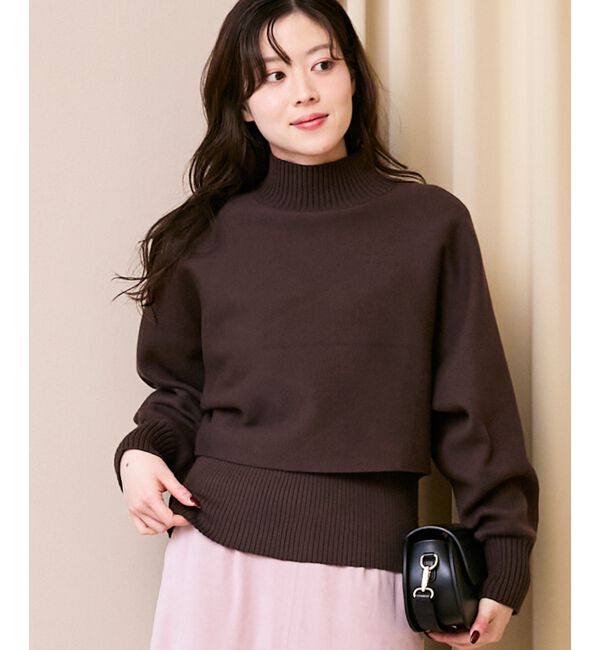  「《手洗い可能》3WAYハイネックレイヤードニット」|ニット・セーター|