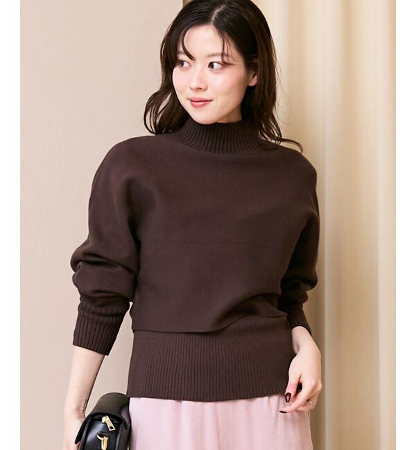  「《手洗い可能》3WAYハイネックレイヤードニット」|ニット・セーター|