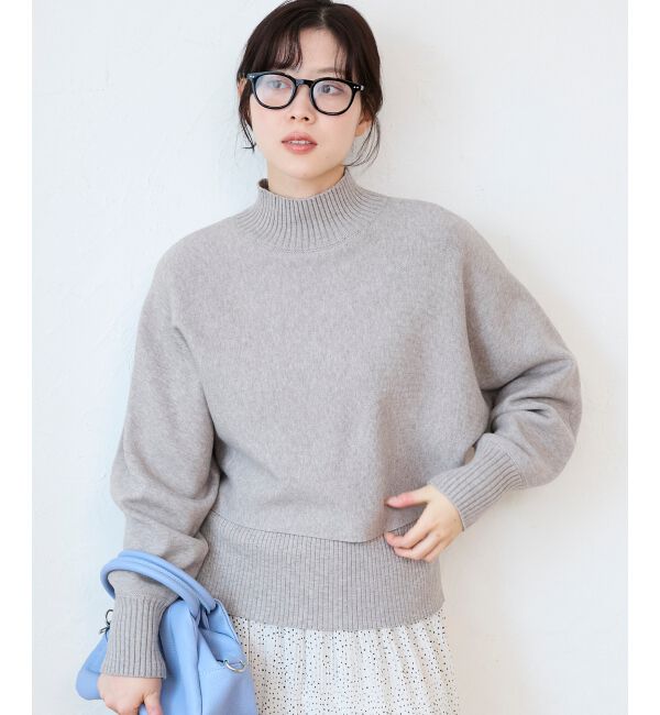  「《手洗い可能》3WAYハイネックレイヤードニット」|ニット・セーター|