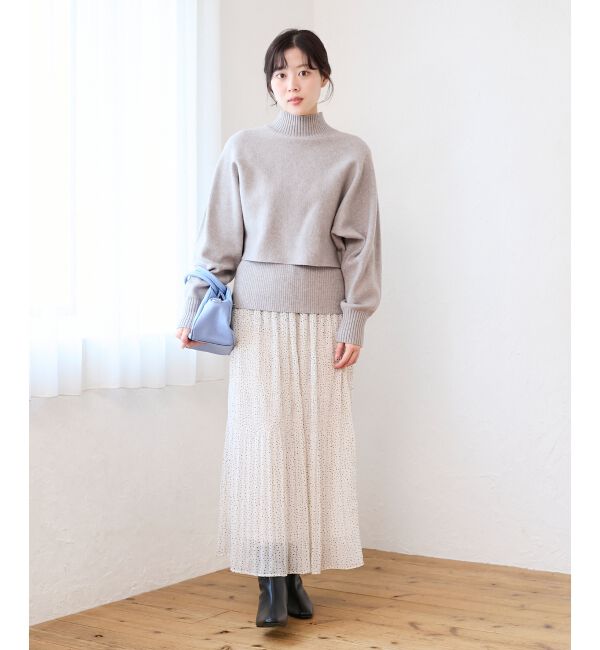  「《手洗い可能》3WAYハイネックレイヤードニット」|ニット・セーター|