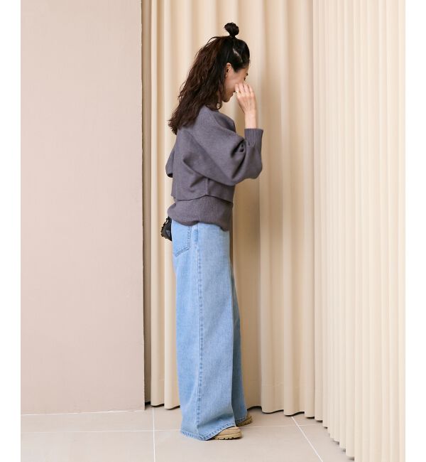  「《手洗い可能》3WAYハイネックレイヤードニット」|ニット・セーター|