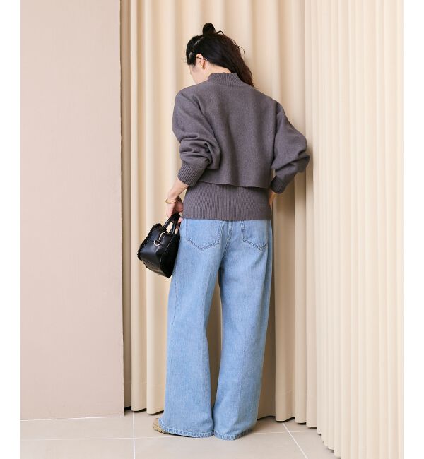  「《手洗い可能》3WAYハイネックレイヤードニット」|ニット・セーター|