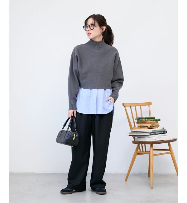  「《手洗い可能》3WAYハイネックレイヤードニット」|ニット・セーター|