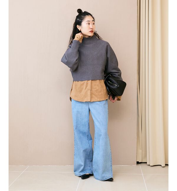  「《手洗い可能》3WAYハイネックレイヤードニット」|ニット・セーター|