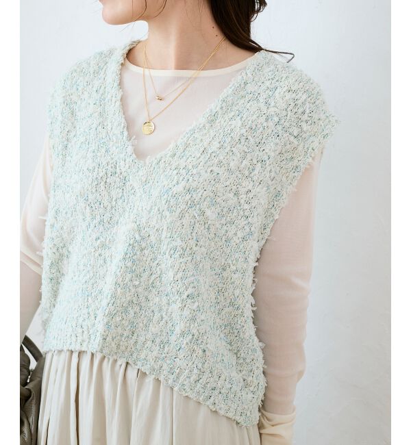  「リボンチュール&times;スラブVベスト」|ベスト・ジレ|