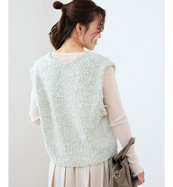  「リボンチュール&times;スラブVベスト」|ベスト・ジレ|