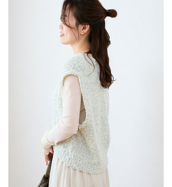  「リボンチュール&times;スラブVベスト」|ベスト・ジレ|