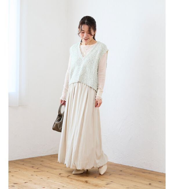  「リボンチュール&times;スラブVベスト」|ベスト・ジレ|