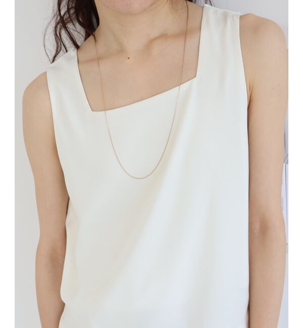  「サテン&times;スムース 裾チュールタンク」|タンクトップ|