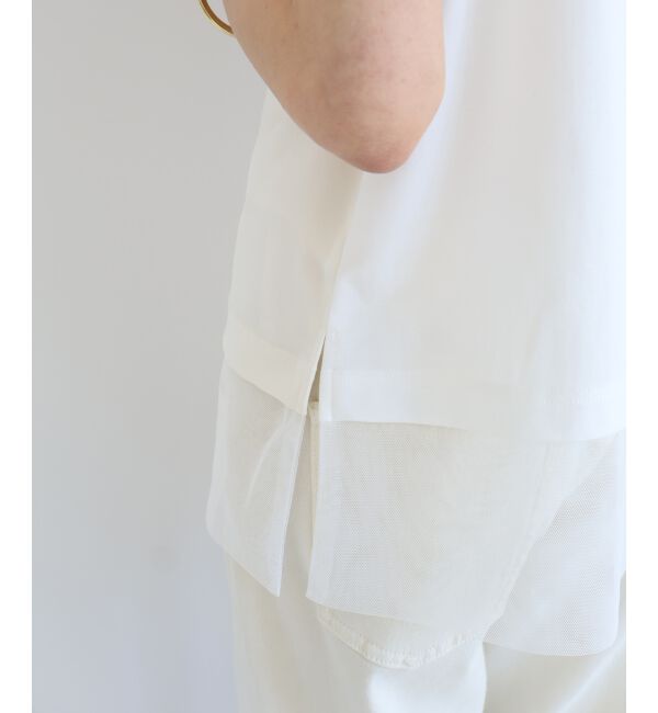  「サテン&times;スムース 裾チュールタンク」|タンクトップ|