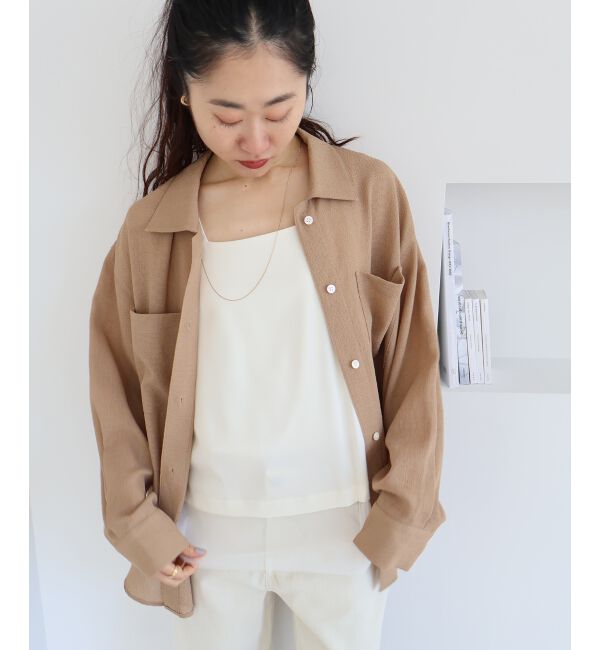  「サテン&times;スムース 裾チュールタンク」|タンクトップ|