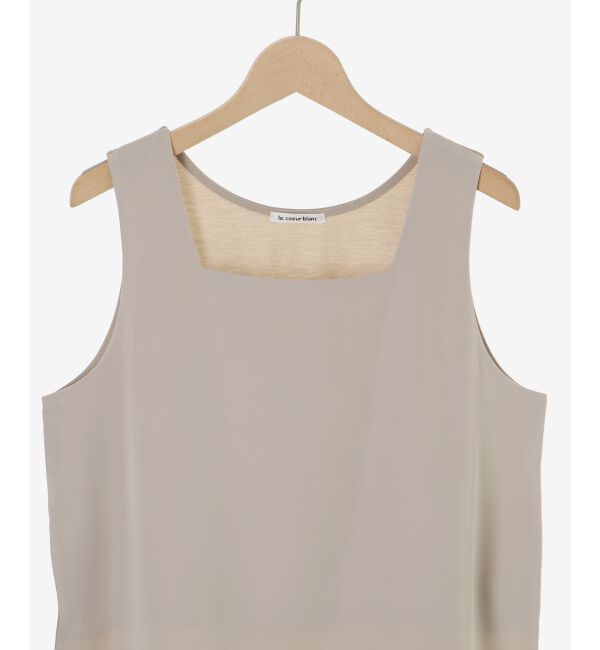  「サテン&times;スムース 裾チュールタンク」|タンクトップ|