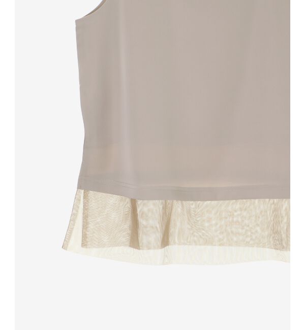  「サテン&times;スムース 裾チュールタンク」|タンクトップ|