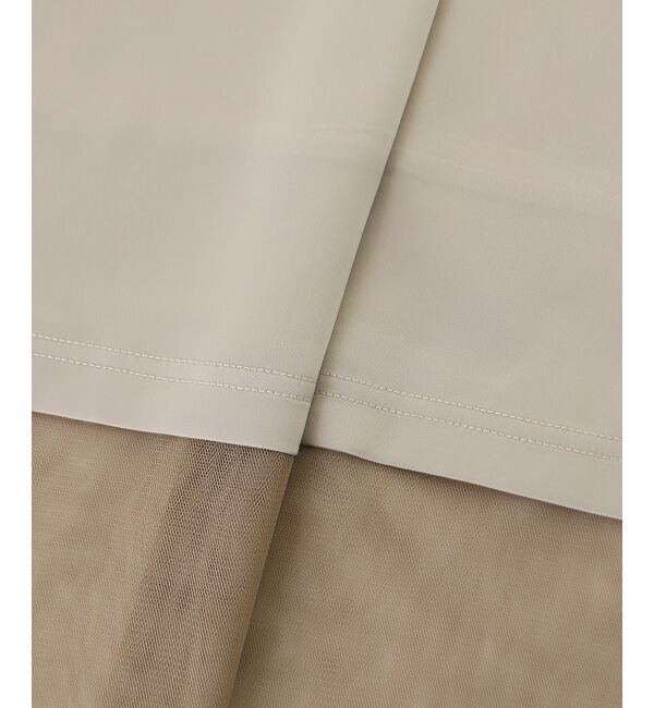  「サテン&times;スムース 裾チュールタンク」|タンクトップ|