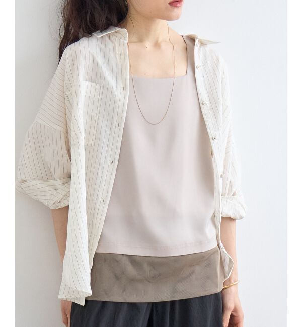  「サテン&times;スムース 裾チュールタンク」|タンクトップ|ｸﾞﾚｰｼﾞｭ