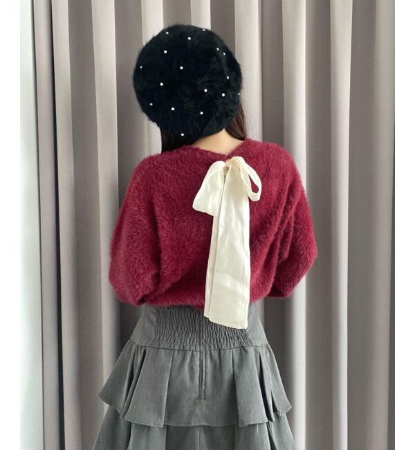  「◎バックリボンシャギーニット」|ニット・セーター|