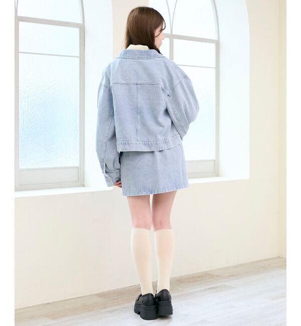  「ビジュー付き台形ミニスカパン」|台形|