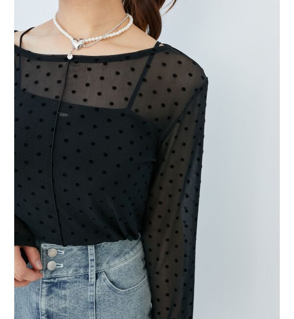  「ドットチュールシアートップス」|Tシャツ・カットソー|