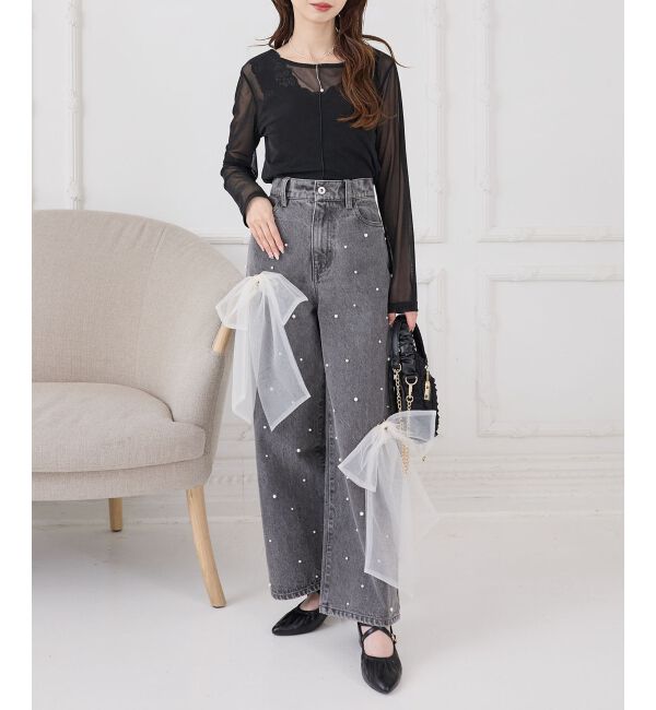  「ドットチュールシアートップス」|Tシャツ・カットソー|